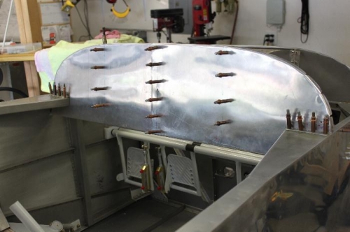 New sub panel and ribs fitted in place and drilled.