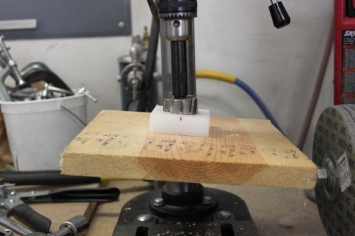 Table tilted to 83 degrees to get the 7 degree angle needed.