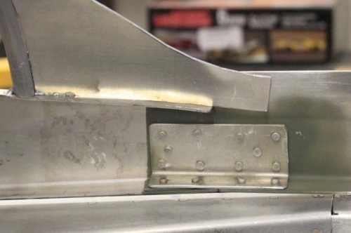 Side frame joined to forward frame -copilot side.