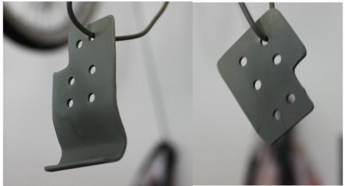 Gusset and shim fitted, drilled and primed.