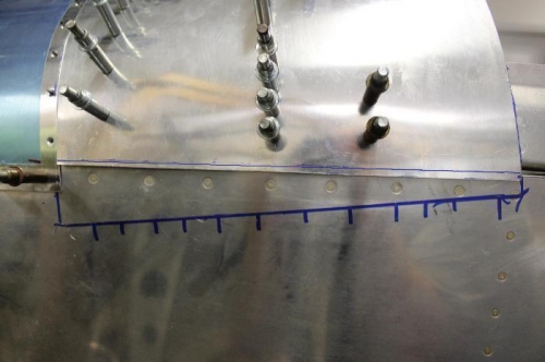 Blue outline was overlap of skin. Trimmed it 1/8 from being flush for now.