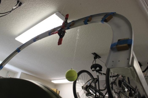 Hah.. Found a use for the hanging tennis ball that my wife hasn't been able to use for 2 years.