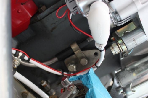 Red wire is field wire.  Goes to VPX.