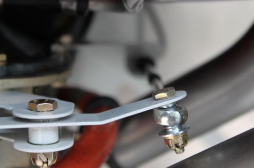 Geometry worked better with this fitting underneath the arm. Needs cotter pin.