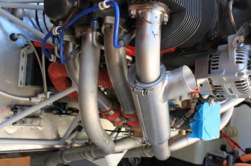 Routed SCAT tube to firewall from heat exchanger.