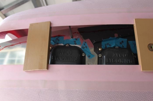 Grooved spacers hold the cowl 5 inches apart.