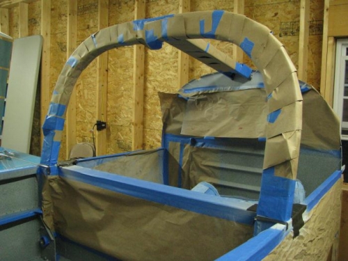 Roll Bar Assy & Roll Bar Brace Riveted in Place