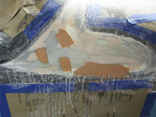 Bondo Applied to Low Spots and Lower Edge Right Side.