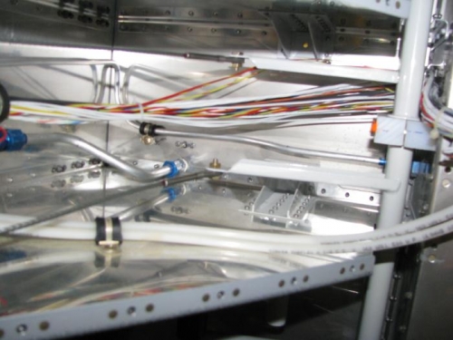 Rudder Cables Attached to the Rudder Pedal Horns