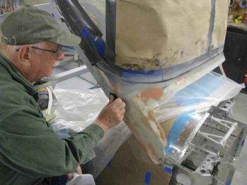 Sanding the Right Canopy Arm