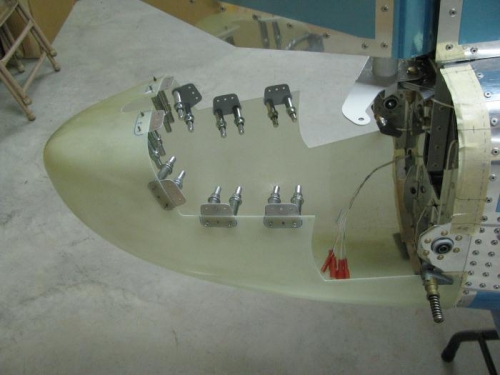 Tabs Clecoed to Inside Surface of Lower Tailcone