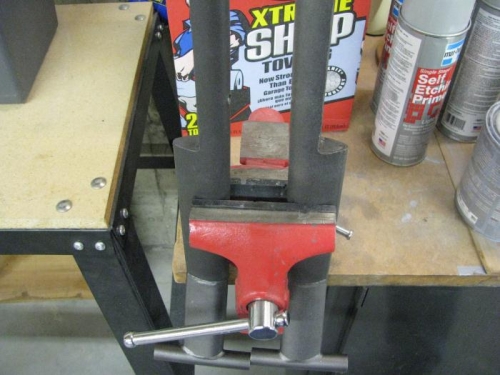 Steps in Vice with Sealant