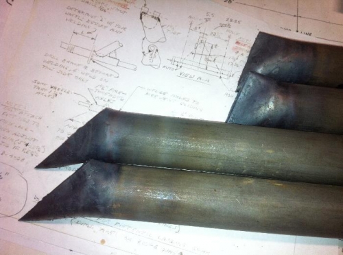 Flattened and angles cut