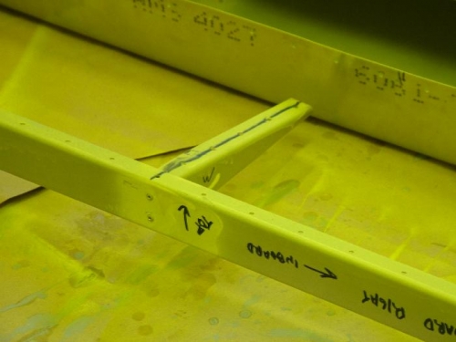 Rib primed and riveted