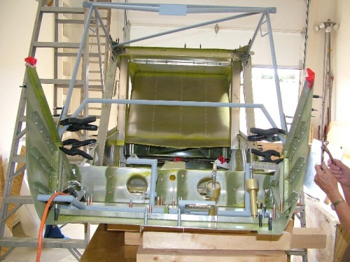 Joined fuselage from front