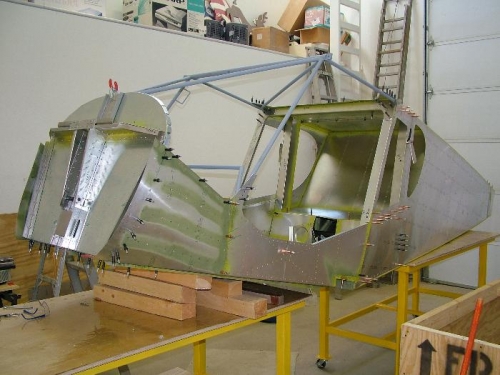 View with firewall cleco'd on.