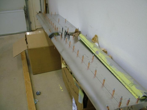 The nose skin on the elevator