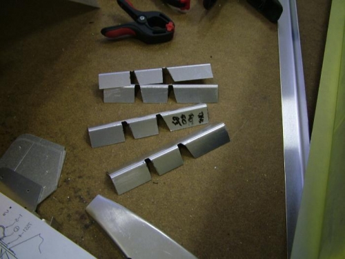 L sections prepared for bending