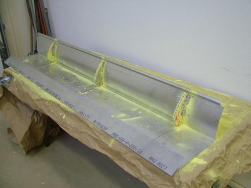 A right wing slat ready to finish