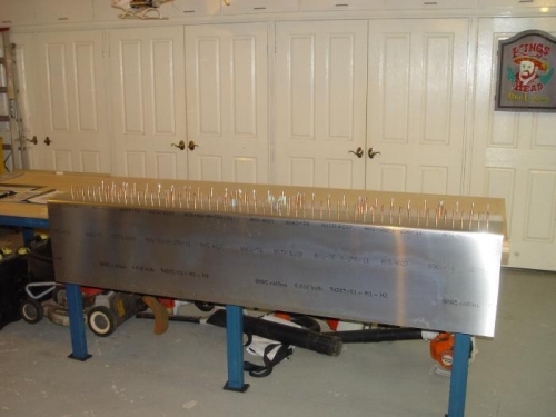 Bottom skin ready to debur