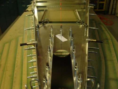 Rear panel 6B3-6 in place with laser