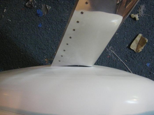 Looking down at wheel pant.