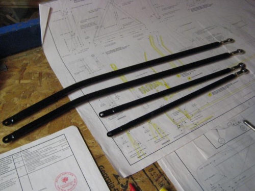 Flap & aileron rods w/ rod-end bearings & check nuts