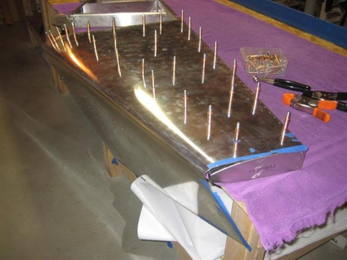 Everything deburred and ready for rivets on the first face