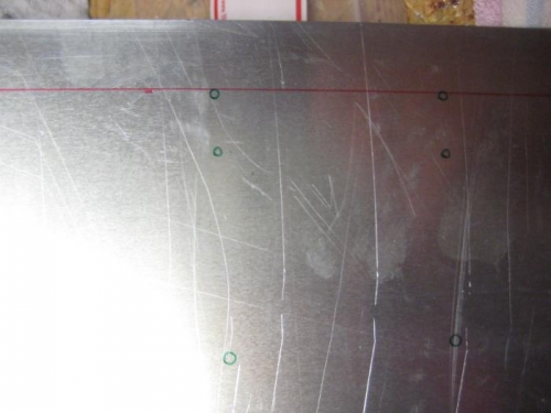 Locations of wing skin holes transferred to wing walk.