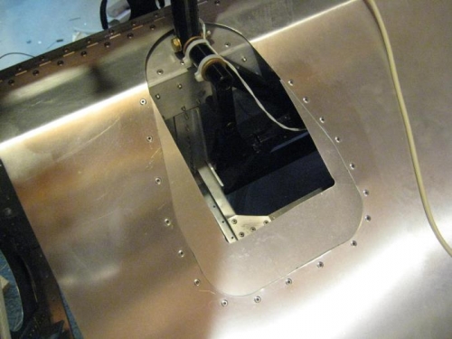 Pilot's side seat pan patch.