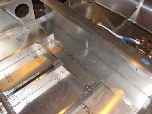 Aft section of the spar tunnel removed