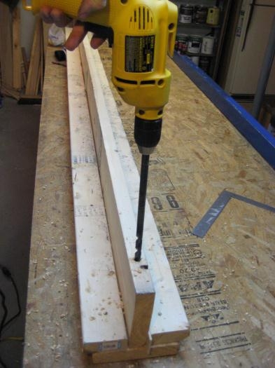 Drilling through the brake with a long 1/2