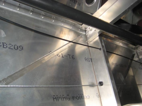 Two angles installed in the fuselage