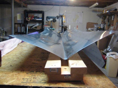 The bend angle after the brake, but before the vacuum bagging.