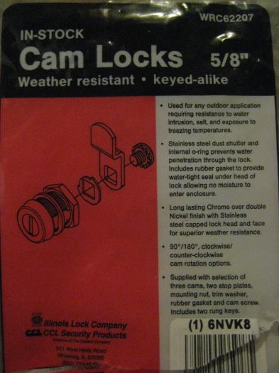 The lock I used. Model # in upper right corner.