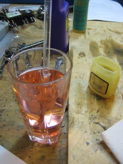 Water w/ food coloring, and a pipette