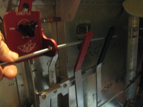 I can't use the Sonex mixture bracket on the throttle. The cable goes through the handles.