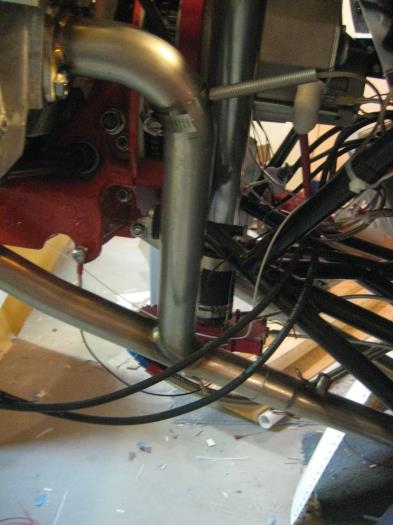 Exhaust pipes test fit in place.