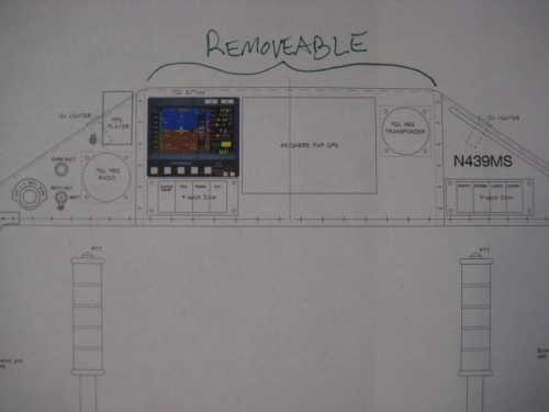 Panel plan: two ends are fixed; center section is removeable