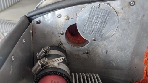 Put the inlet hole back to the previous partially blocked opening.