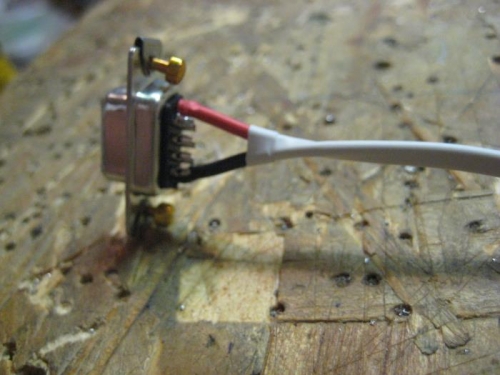 9-pin D-sub soldered