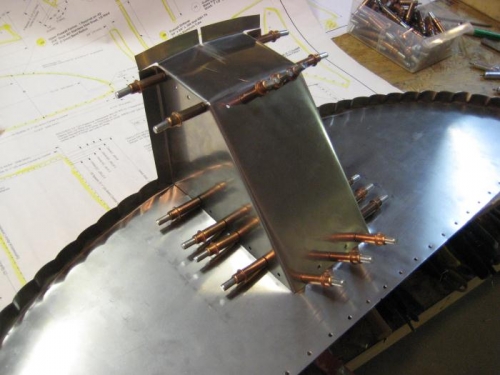 In progress, before reinforcing the upper flanges