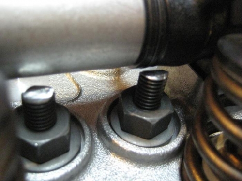 Studs cut down and filed to clear the rocker assembly.