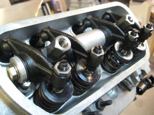 Pushrods and rocker assembly installed, and nuts torqued.