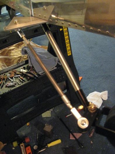 With bolts taped in place in the chromoly tubing, set fit to make sure threads would work