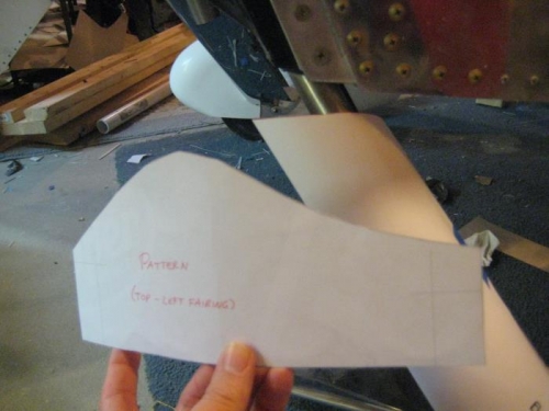 The pattern, in front of the same fairing when bent.