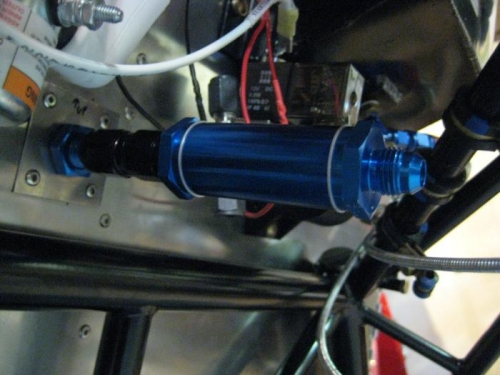 Reusable aluminum fuel filter.