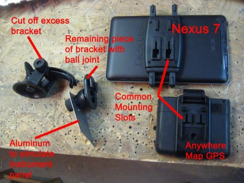 My GPS mount that will accept multiple mounting plates.