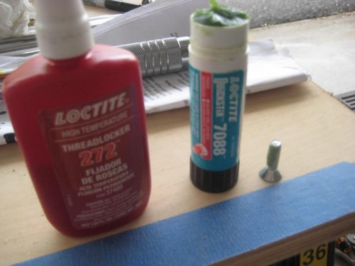 Cap screws installed with Loctite & Loctite primer