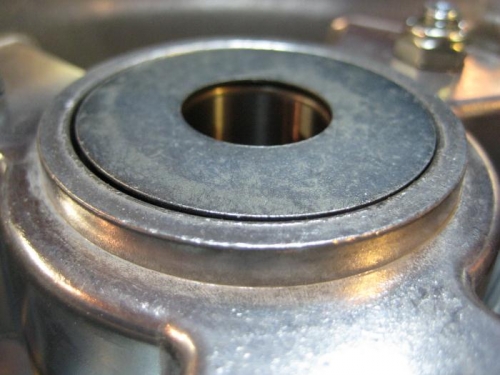 Dust cap is now flush or slightly below the wheel hub.